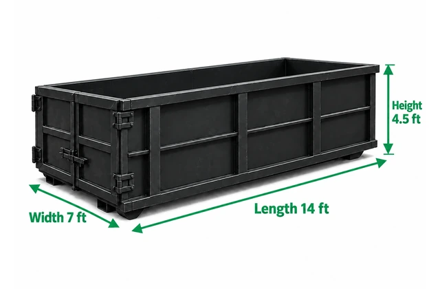 Long standard bin illustration with measured dimensions