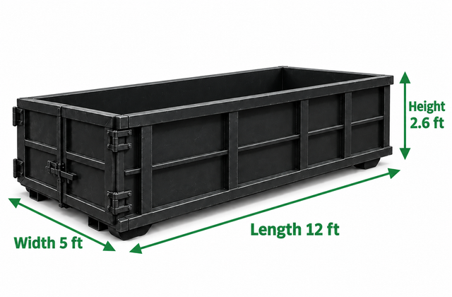 Low profile bin illustration with measured dimensions