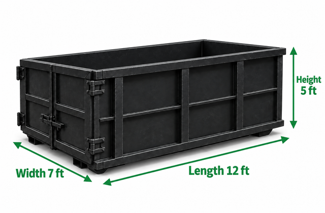 Standard bin illustration with measured dimensions
