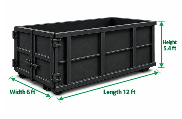 Tall & narrow bin illustration with measured dimensions